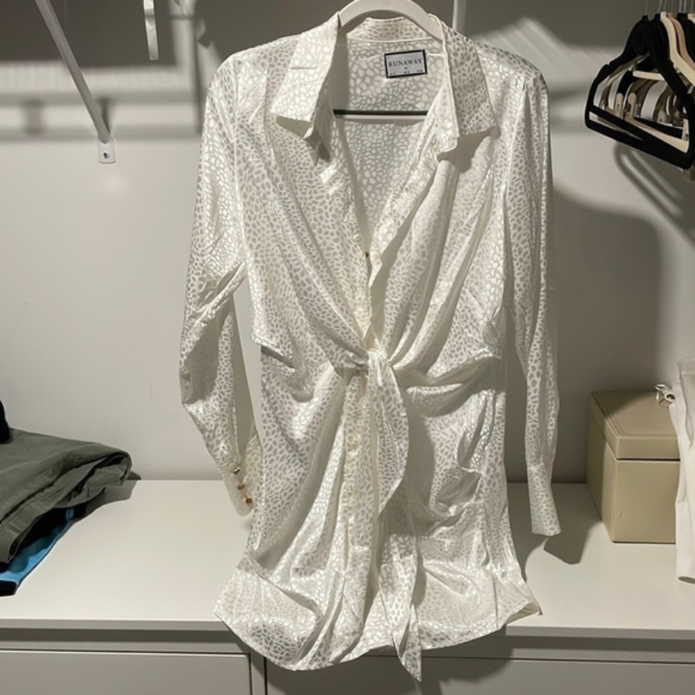 Runaway the Label white wrap dress